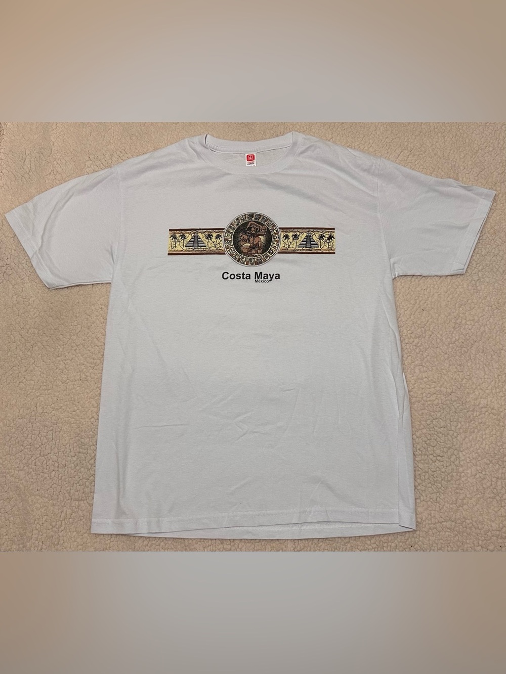 Costa Maya Mexico Men's White Graphic T-Shirt L